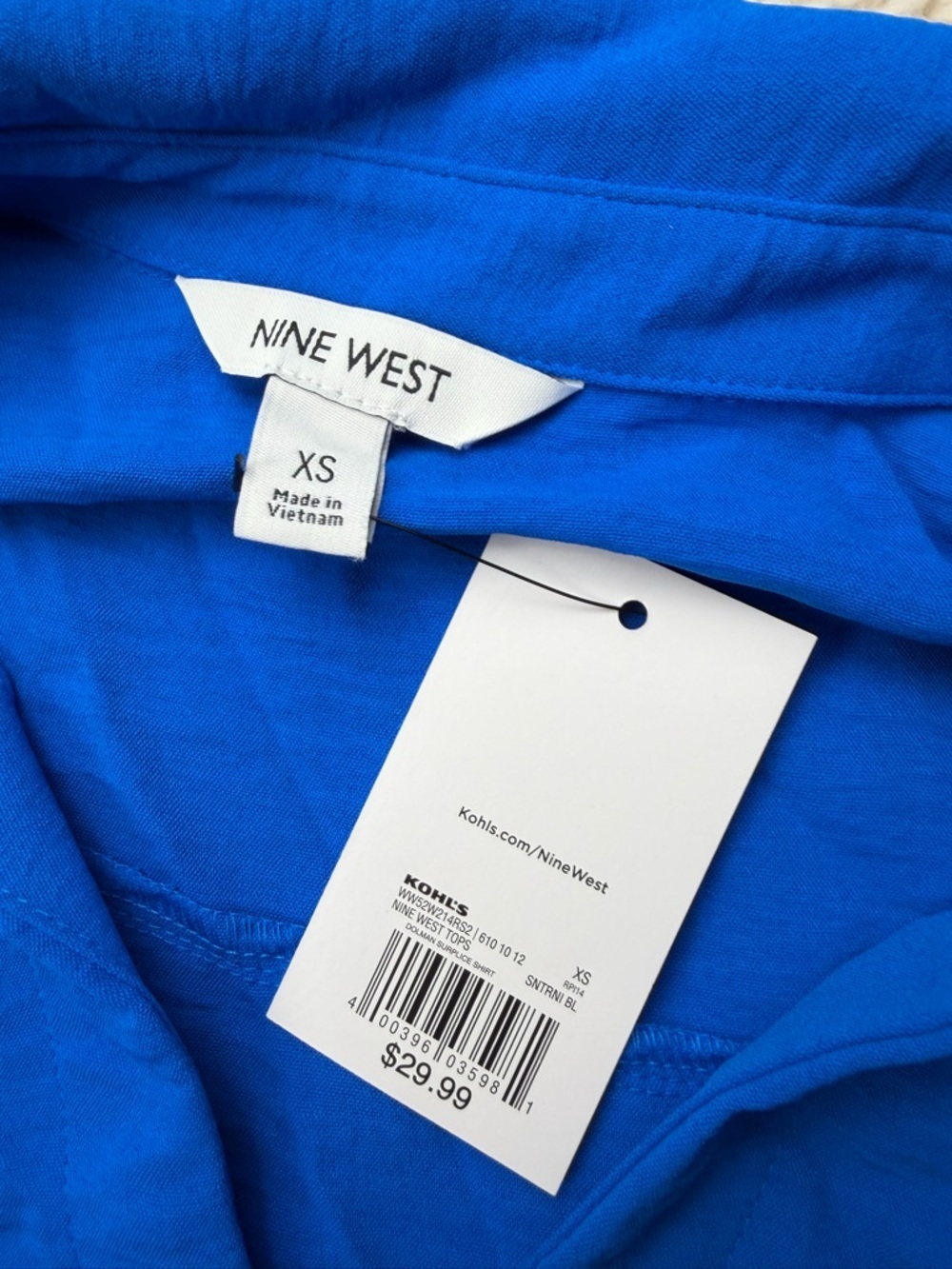 Nine West Women's XS Blue Blouse NWT - Picture 3 of 5